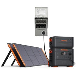 Jackery Explorer 2000 Plus + Manual Transfer Switch,Home Backup Power System, Fast-Charging Portable Power Station with 2 * 200W Solar Panels, LiFePO4 Expandable Battery Packs
